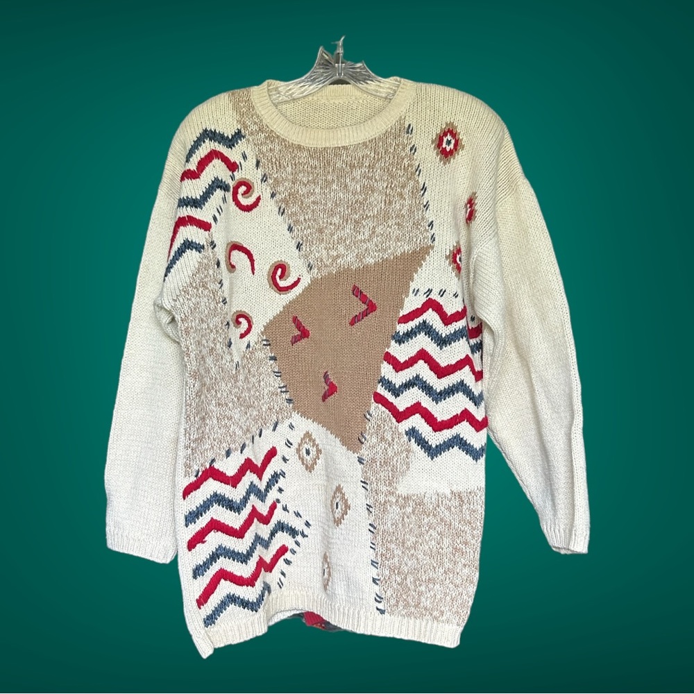 Vintage 80’s Funky‎ Oversized Knit Sweater